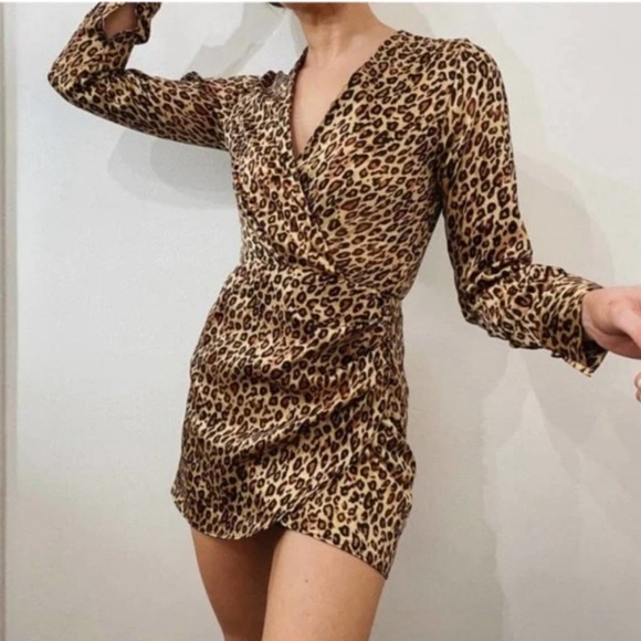 NWOT Zara satin leopard print dress - Picture 3 of 7